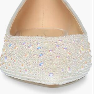 Betsey Johnson Crystal Pavé Pointed Toe Flat